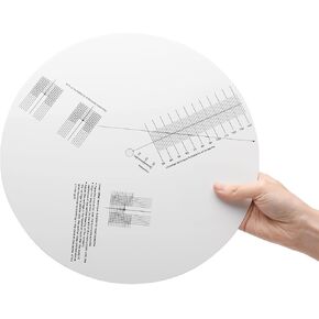 Turntable Cartridge Alignment Protractor Mat, Anti-Sliding LP Vinyl Record Pickup Calibration Plate Distance Gauge Protractor Adjustment Tool Ruler for Turntable Accessories (White)