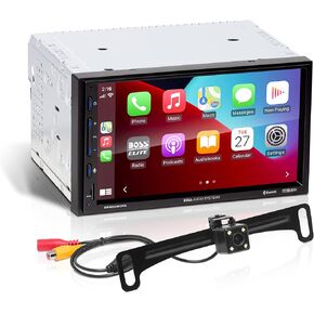 BOSS Audio Systems Elite BE920WCPA-C Car Stereo - 7" Display, Wireless Apple CarPlay & Android Auto Head Unit, Double DIN Touch Screen Car Stereo, Bluetooth, AM/FM Radio, USB, Backup Camera (Renewed)