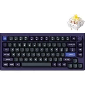 Keychron Q1 Wired Custom Mechanical Keyboard Knob Version, 75% Layout QMK/VIA Programmable with Hot-swappable K Pro Banana Switch Double Gasket Compatible with Mac Windows Linux - Version 2