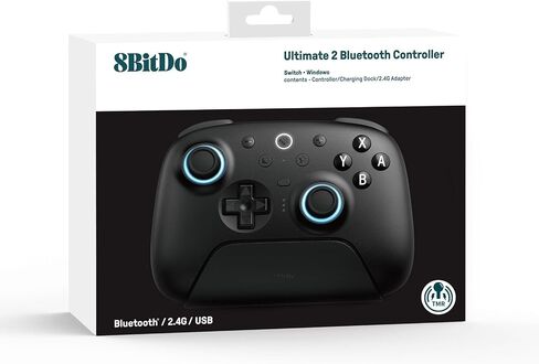8Bitdo Ultimate 2 Bluetooth Controller for Switch/Switch 2 & Windows PC, Switch Pro Controller with TMR Joysticks, Switchable Hall Effect/Tactile Triggers, Vibration and Motion Control - Black in Saudi Arabia