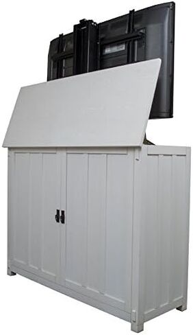 Touchstone Elevate TV Lift Cabinet-Model 72013-يناسب أجهزة التلفزيون حتى 50 بوصة قطري (عرض 45 بوصة)-Mission White Finish-SRV 3900 Lift-Wired & RF Remote-Alexa Compatible in Saudi Arabia