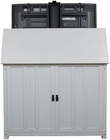Touchstone Elevate TV Lift Cabinet-Model 72013-يناسب أجهزة التلفزيون حتى 50 بوصة قطري (عرض 45 بوصة)-Mission White Finish-SRV 3900 Lift-Wired & RF Remote-Alexa Compatible in Saudi Arabia
