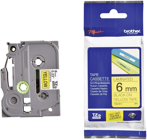 شريط ملصق Tze-211 Brother Genuine P-Touch Tze-211 ، 1/4 "(0.23") شريط P-touch رقمي قياسي ، أسود على أبيض ، مغلفة للاستخدام الداخلي أو الخارجي ، مقاوم للماء ، 26.2 قدم (8M) ، حزمة واحدة in Saudi Arabia