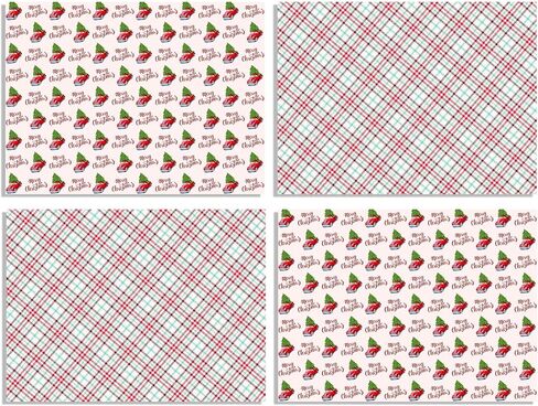 Bolsome Reversible Xmas Reindeer Forest Woodland Design Gift Wrap Paper Double sided Green Christmas Tree Wrapping Paper for Xmas Gift Wrap and Craft,19.7 x 27.6 Inch,12 Sheet in Saudi Arabia