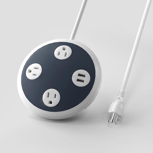 حامي زيادة شريط سلك التمديد المسطح 6 أقدام و 8 منافذ مع منافذ 4USB (2 USB-C) و 1350 Joules Protection ، مثالية للمكتب ، المنزل ، الأبيض in Kuwait
