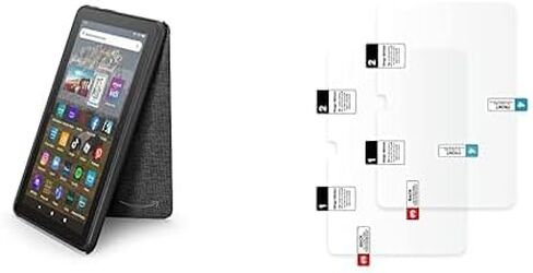Tablet Bundle for Amazon Fire HD 8 Plus tablet (2022 Release). Included: Amazon Fire HD 8 Tablet Case (2022 release) | Black & Screen Protector (2 Pack) | Antiglare in Saudi Arabia