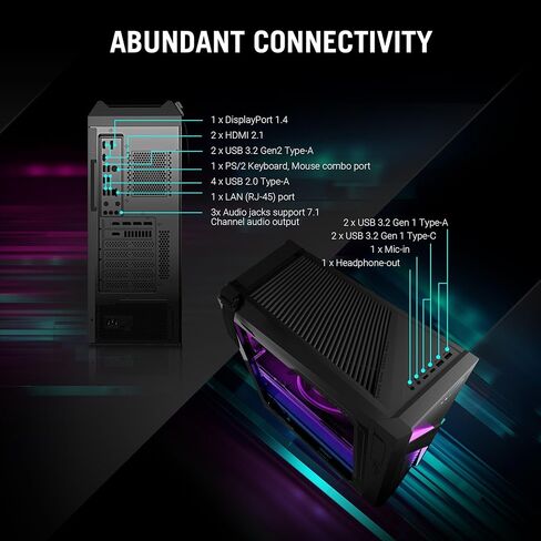 ASUS ROG G16CH (2024) Gaming Desktop PC ، Intel® Core ™ I7-14700F ، NVIDIA® GEFORCE RTX ™ 4060 DUAL ، 1TB NVME ™ PCIE® SSD ، 16GB DDR5 RAM ، Windows 11 ، G16CHR-DDS764 in Kuwait