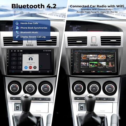 9 "9" Android 14 Car Radio for Mazda 3 2010-2013 مع Carplay Wireless/Wired و Android Auto 1280 * 720 IPS Touchscreen Head ، يدعم SWC Bluetooth GPS Navigation in Kuwait
