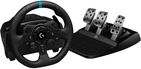 Logitech G G923 Trueforce Sim Racing Wheel and Descsitions للكمبيوتر الشخصي ، PS4 & PS5 + Hyperx Cloud III حزمة ألعاب اللاسلكية مع Decinerds Cleaning Kit-7 في 1 + الكبلات in Saudi Arabia