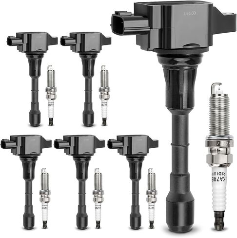 UF596 Ignition Coil & 93501 Double Iridium Spark Plug Compatible with Toyota Corolla Matrix Prius Prius V C-HR/Lexus CT200h /Scion xD iM/Pontiac Vibe 1.8L L4 Replaces #UF619 C1714 GN10341 9091902252 in Kuwait