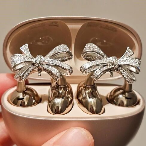Rhinestone for Clip on Earbuds Open Ear, Exquisite DIY Decoration (Rhinestone Bow) in Saudi Arabia