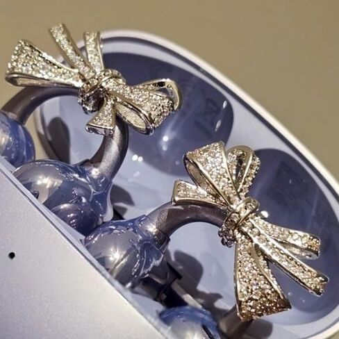 Rhinestone for Clip on Earbuds Open Ear, Exquisite DIY Decoration (Rhinestone Bow) in Saudi Arabia