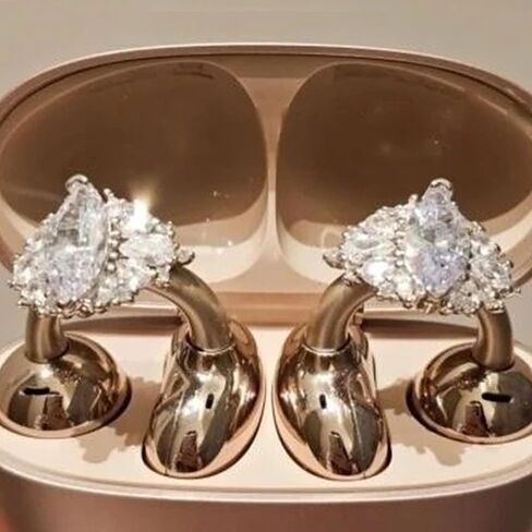 Rhinestone for Clip on Earbuds Open Ear, Exquisite DIY Decoration (Rhinestone Bow) in Saudi Arabia