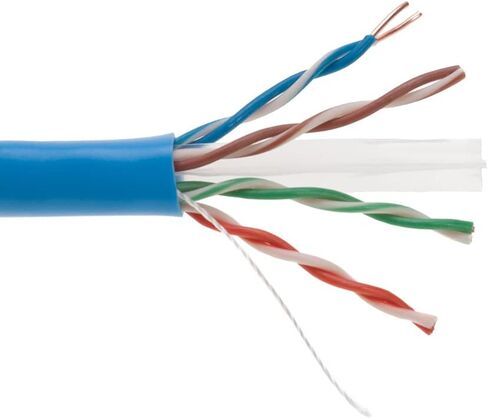CAT6 Cable 1000ft Pull Box Solid Ethernet LAN UTP Cable 23AWG 550Mhz RJ45 Network CCA Copper Clad Aluminum Wire Bulk (Blue, 1000FT) in Saudi Arabia