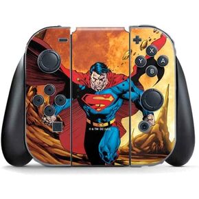 Skinit Decal Gaming Skin Compatible with Nintendo Switch (2017-2021) Joy-Con Controller - Officially Licensed DC Comics Superman Heat Vision Design