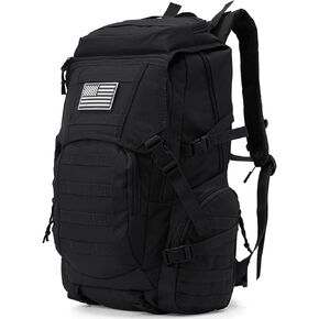 35L Military Tactical Backpack for Men, Water Resistant Assault Pack for Women, Black Molle Daypack 3 Day Bug Out Bag Rucksack for Trekking, Hunting, Camping, Survival, EDC