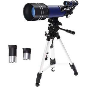 Telescope 400/70mm Astronomical Telescope Refractor Telescope with Adjustable Tripod & Smartphone Adapter, HD Portable Telescope for Beginners Double The Comfort