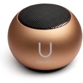 U Mini Speaker | Stylish Portable Wireless Bluetooth 5.0 with Built-in Mic & Remote Shutter | Perfect Mini Speaker for Home, Parties, Activities! Small Device, Rich Sound | Gold