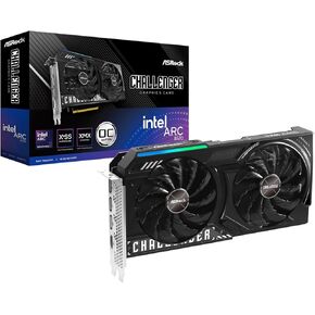 ASRock Intel Arc B570 Challenger 10GB OC 2600 MHz 19 Gbps GDDR6 160 Bits 7680 x 4320 600W Dual Fan 0dB Silent Cooling Graphics Card