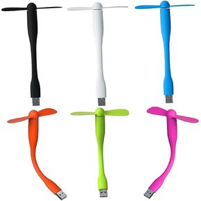 6 Pack Mini USB Fans,Portable Fan, Flexible Neck Cooling Fan, Quiet Travel Fan, Personal Portable Pocket Fan, Power Bank/Notebook/Laptop/Computer USB Desk Fan(Color) USB Desk Fan Fan USB USB Desk Fan