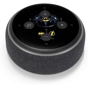Skinit Decal Audio Skin Compatible with Amazon Echo Dot 3 - Officially Licensed DC Comics The Flash Movie: Batman Multiverse Logos Design