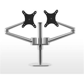 OL-2 Aluminum Height Adjust 17-32 Inch Dual Screen Monitor Holder Arm Full Motion Monitor Mount Bracket Desktop Stand TV Mount(Black)