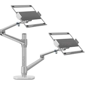 OL-13L Silver Ergonomics 10"-17" Double Laptop Stand Desktop PC Bracket Computer Notebook Mount Dual Arm(OL-13L Black)