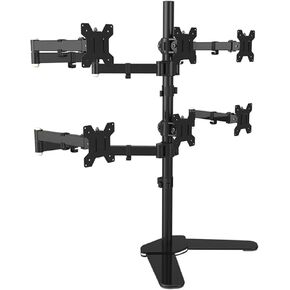 Full Motion 360 Degree 6 Screens Monitor Holder 10"-24" LCD LED Monitor Mount Arm Loading 9kgs Each Head(Desktop Stand)