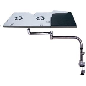 BL-OK051 Bedside Clamping Lazy Laptop Desk Holder with USB Fan Keyboard Mount Holder+ Mouse Pad Mouse Mat(Silver)