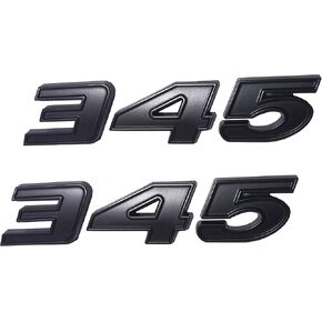 Red 345 Emblem Side Fender 345 Badge Compatible with 300C 2 Packs Black Outline Metal