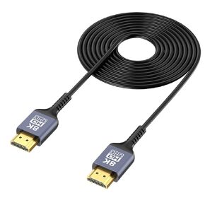 Ultra Thin HDMI Cable 10FT 8K, 48Gbps Slim HDMI Cable Flexible HDMI 2.1 Cable Cord [8K@60Hz, 4K@120Hz, HDR10+, eARC, 3D, HDCP2.3] Compatible with Apple TV/Wall-Mounted TV/Roku/DVD/PS5/Monitor
