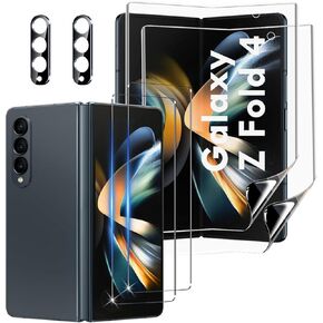 [2set 6pcs واقي الشاشة متوافق مع Galaxy Z Fold 4 5g ، 2 أفلام TPU الداخلية + 2 حماة عدسة كاميرا خارجي + 2