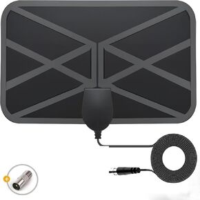 TV Antenna, TV Antenna Indoor, 400+ Miles Range, Easy Installation, Digital Antenna for Indoor Supports 1080P 2K 4k Smart and Local Channels, 16.5 Inch Smart Antenna Coaxial Cable