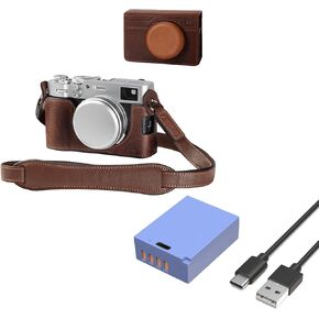 مجموعة الحالات الجلدية الصغيرة X100VI وبطارية USB-C NP-W126S