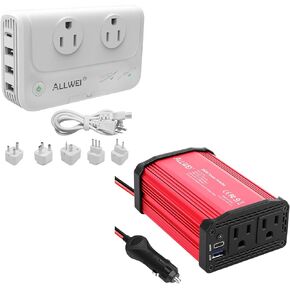 300W car Power Inverter with USB-C PD65W and 230W Power Voltage Converter 220V to 110V