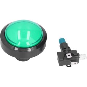 Arcade Buttons, 60mm Big Convex Button with LED Light, High Sensitivity American Style Standard Arcade Buttons, Dome Push Button with Micro Switch for Arcade Machine Video Games Console(Yellow)