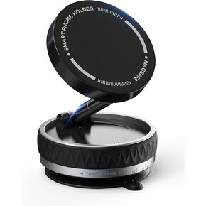 Vacuum Suction Magnetic Car Phone Holder for Magsafe, 66LBS Strongest Suction Cup Phone Holder, 360° Adjustable Magnetic Car Phone Mount, Quick Release Cell Phone Holder for All Phones/Smooth Surface