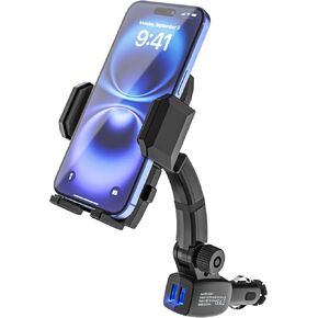شاحن حامل الهاتف الأخف وزناً للسيجارة [شحن مزدوج USB سريع] شحن سيجور أخف على السجائر.