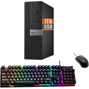 Dell Optiplex 3050 SFF PC Desktop, Quad Core i5-7500 3.4GHz up to 3.8GHz, 1TB SSD, 16GB DDR4, Keyboard and Mouse, USB BT + WiFi, Support 4K, HDMI, Windows 10 Pro 64-bit (Renewed)
