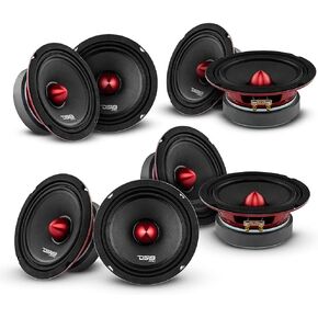 DS18 PRO -X6.4BM مكبرات الصوت - 6.5 "، متوسطة ، رصاصة من الألومنيوم الأحمر ، 500W كحد أقصى ، 250W RMS ، 4 أوم - مكبرات صوت صوتية عالية الجودة لنظام صوت ستيريو للسيارة أو الشاحنة (8 مكبرات صوت)