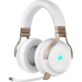 Corsair Virtuoso RGB Wireless Gaming Headset - High-Fidelity 7.1 Surround Sound w/Broadcast Quality Microphone - Memory Foam Earcups - 20 Hour Battery Life - Works with PC, PS5, PS4 - Pearl (Renewed)