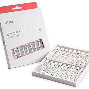 HIMI Gouache Paint Tubes Set, 36 Colors, 12ml, 0.4 US fl oz Tubes,Gouache Paint, Use for Canvas and Paper, Art Supplies for Professionals, Students，Beginner and Artist in Kuwait