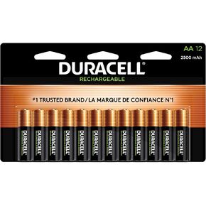 Duracell Rechargeable AA Batteries, Double A Battery for Long-lasting Power, All-Purpose Pre-Charged Battery for Household and Business Devices12 Count (Pack of 1)