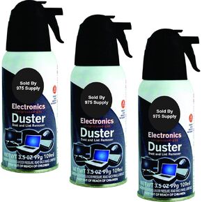 Compressed Air Duster, Dust Off, Canned Air, Disposable Cleaning Duster, 3.5 oz - 3 Cans