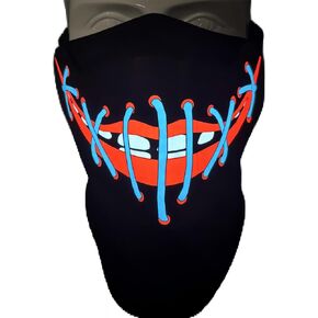 قناع الهالوين LED من SATUMIKO، قناع مضيء صوتي وتفاعلي، أقنعة مخيفة للأزياء التنكرية، والحفلات الموسيقية، والأحداث الهذيانية، EDC in Kuwait