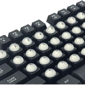 Keyboard Bubbles for Long Nails 64 PCS Soft Rounded Silicone Keycaps for Fast Gaming Office Typing, Secure Fit Desktop Keyboards
