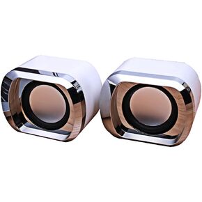 ZCYBHD Stereo Speaker Dual-Channel Desktop Speaker Small PC Speakers with Bass Diaphragm Enhanced Bass HiFi Sound 3.5mm Aux-in Connection USB Powered for PC Laptop Tablet Phone Monitors