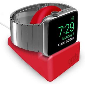 Orzly Elegant Apple Watch Charger Stand Apple Watch for All Series Ultra 49mm 2025 Series 10 46/42mm 9/8/7 45/ 41mm SE2/SE/6/5/4 44/40mm 3/2/1 42/38mm Durable TPU - Gift Boxed - Red
