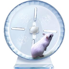 lazYYzal Silent Hamster Wheel, Super-Silent Hamster Exercise Wheels Accessories, Quiet Running Wheels, Adjustable Stand for Hamsters Mice Or Other Small Animals (White, Ф 7 inch) in Kuwait
