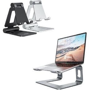 Nulaxy A4 2 Pack Phone Stand C3 Ergonomic Aluminum Laptop Stand
